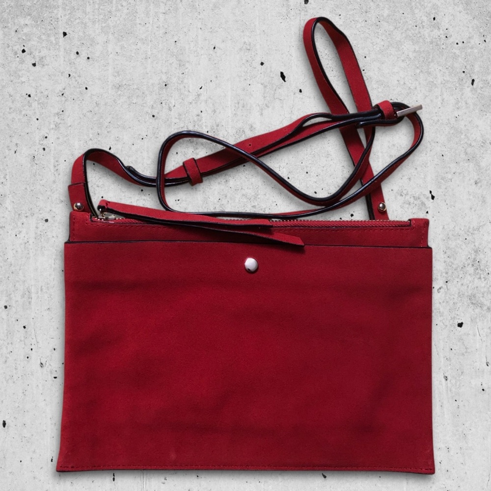 Red Suede Crossbody Bag